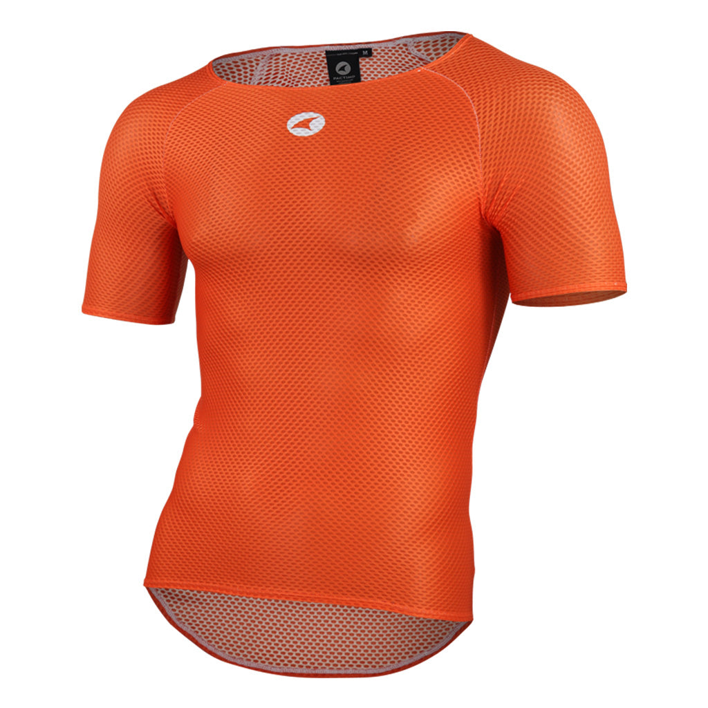 Warm Red Zero Weight Short Sleeve Base Layer for Men - Front View