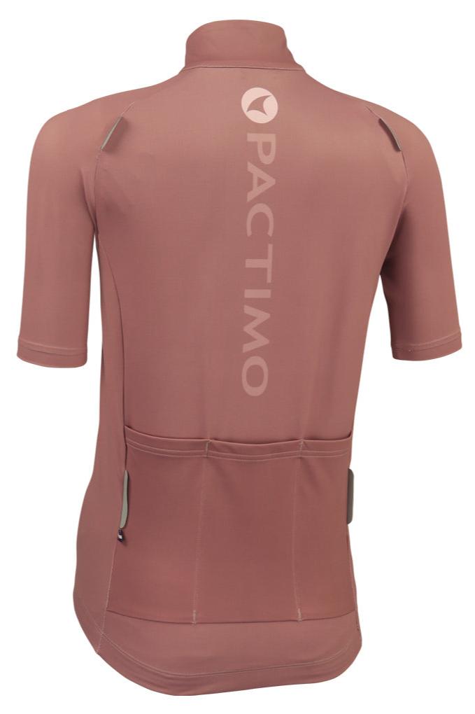 Women's Water-Repelling Cycling Jersey Back View #color_dusty-burgundy