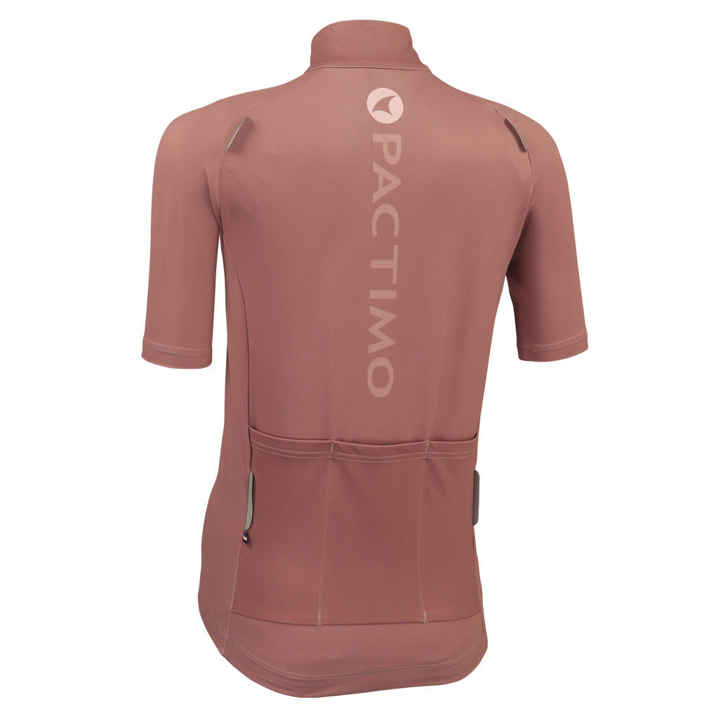 Women's Water-Repelling Cycling Jersey Back View #color_dusty-burgundy