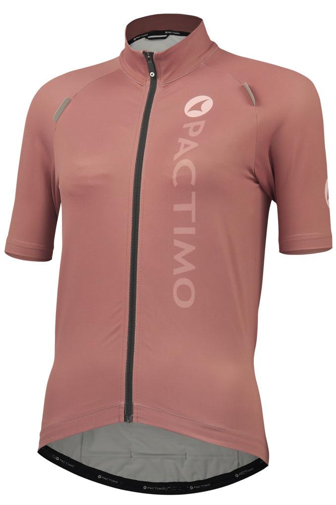 Women's Water-Repelling Cycling Jersey Front View #color_dusty-burgundy