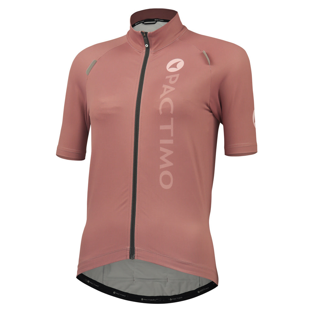 Women's Water-Repelling Cycling Jersey Front View #color_dusty-burgundy