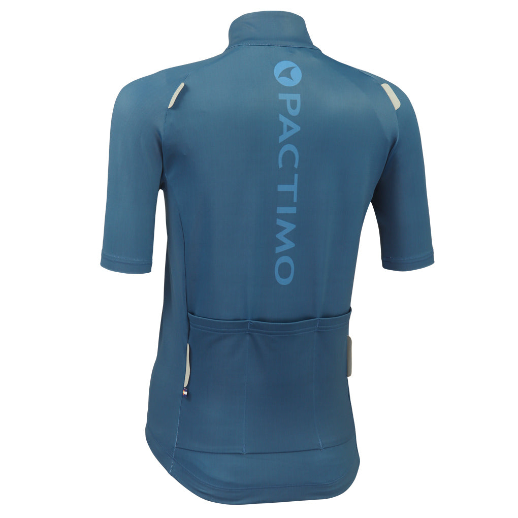 Women's Water-Repelling Cycling Jersey Back View #color_navy