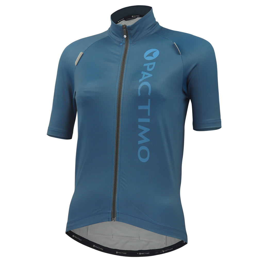 Women's Water-Repelling Cycling Jersey Front View #color_navy