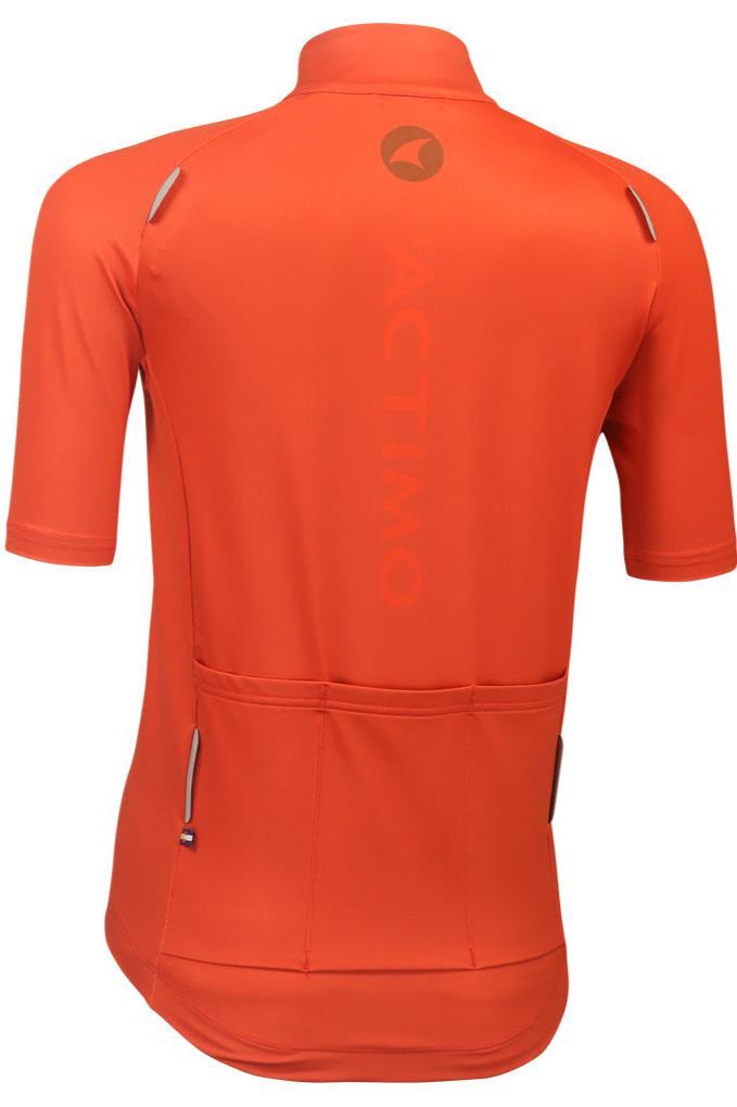 Women's Water-Repelling Cycling Jersey Back View #color_garnet