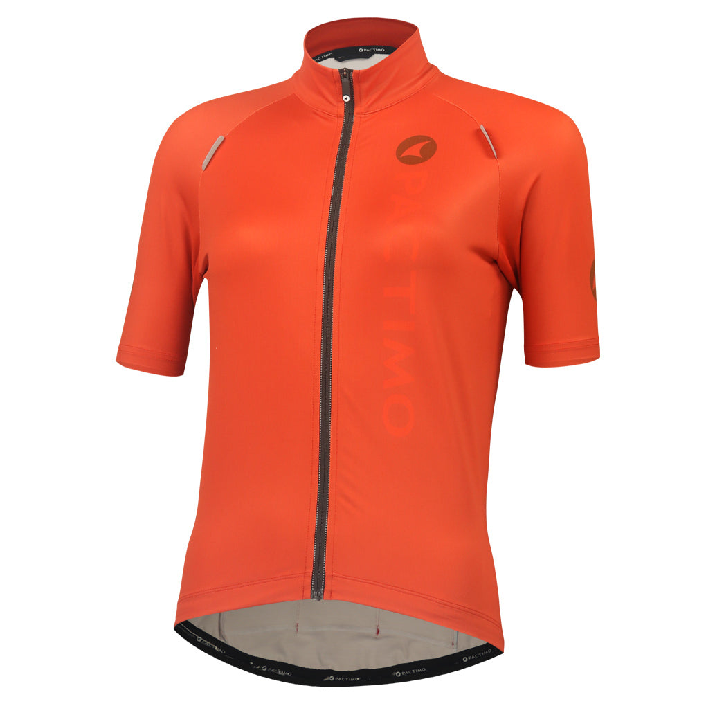 Women's Water-Repelling Cycling Jersey Front View #color_garnet