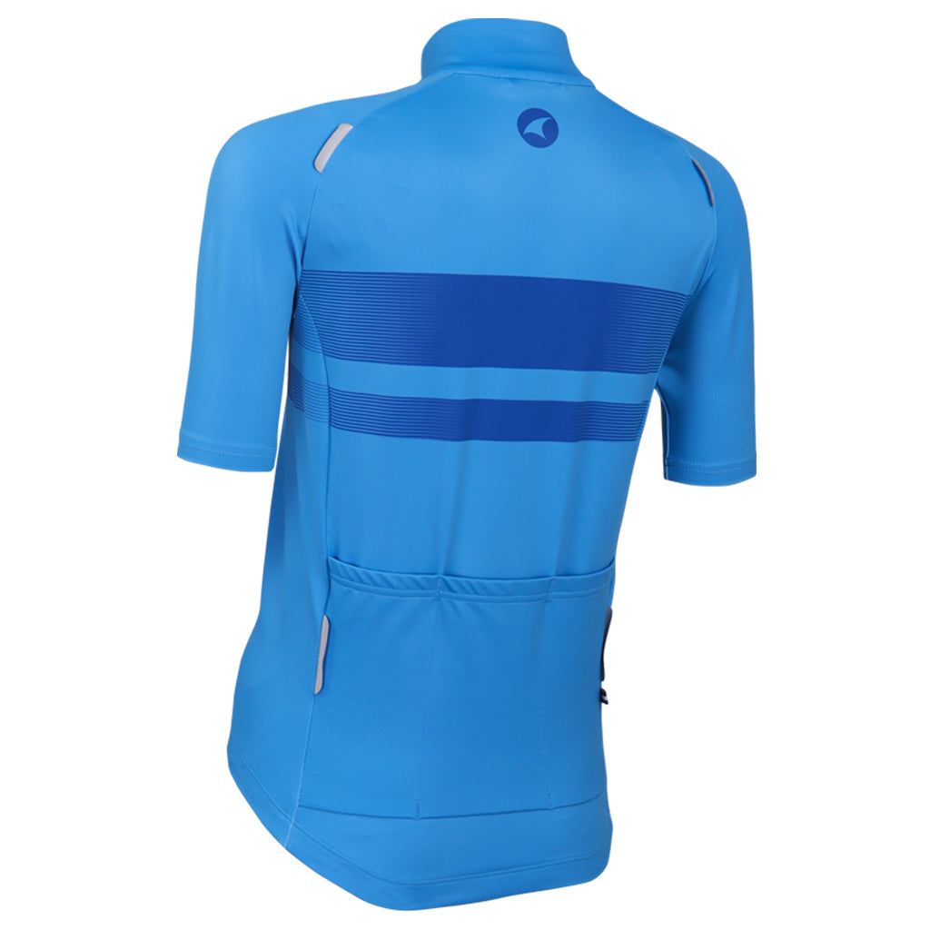 Water Repellent Women's Cycling Jersey - Back View #color_glacial-blue