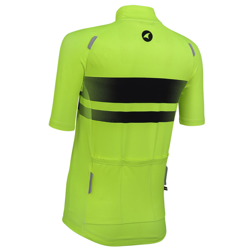 Water Repellent Women's Cycling Jersey - Back View #color_manic-yellow