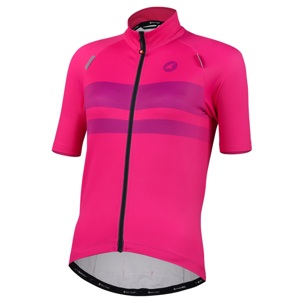 Water Repellent Women's Cycling Jersey - Front View #color_rubine