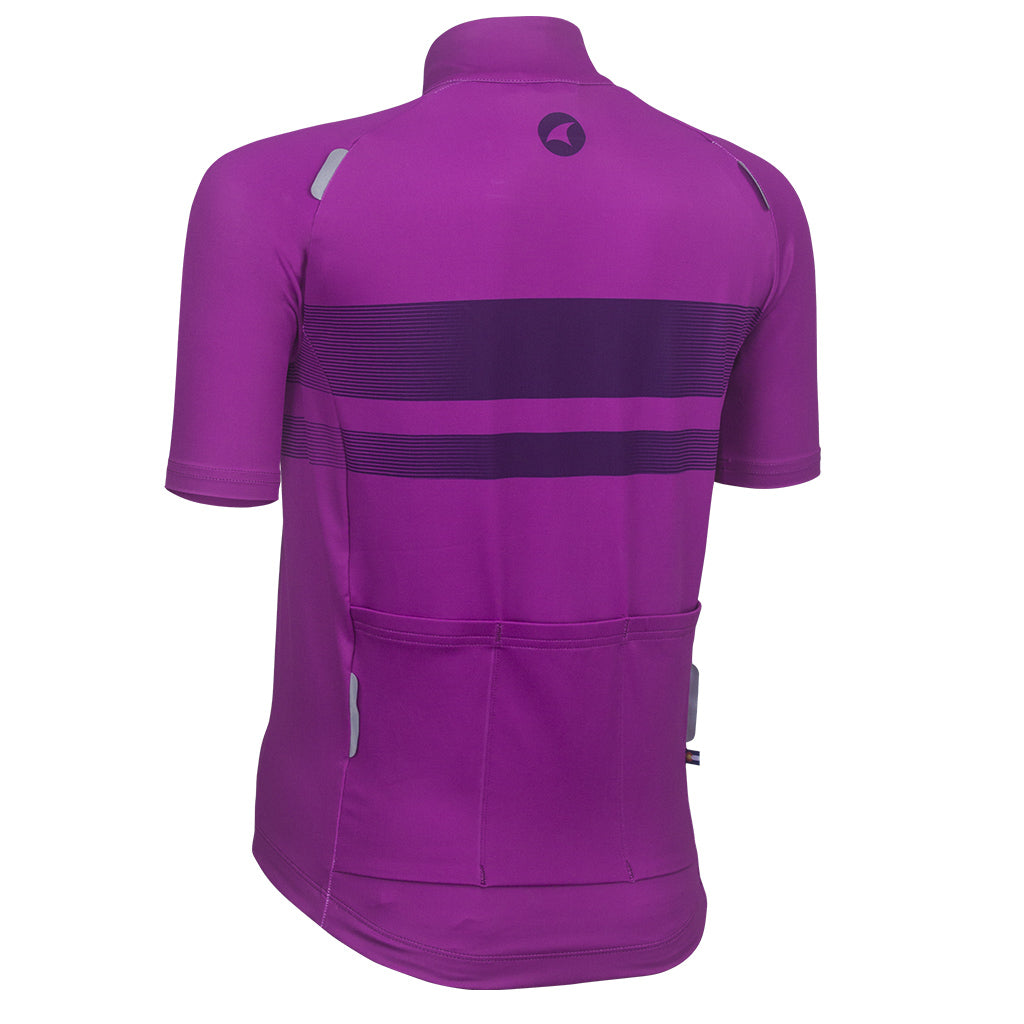 Water Repellent Women's Cycling Jersey - Back View #color_purple