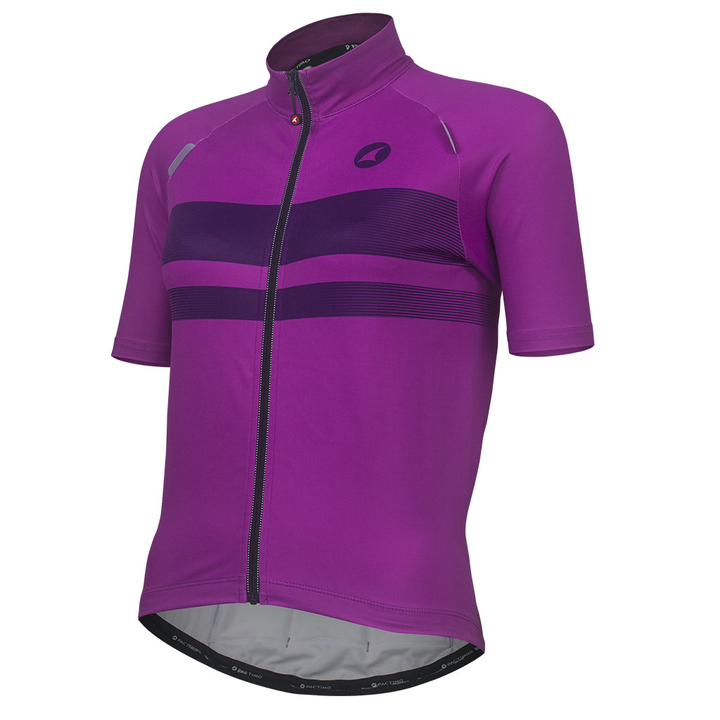 Water Repellent Women's Cycling Jersey - Front View #color_purple