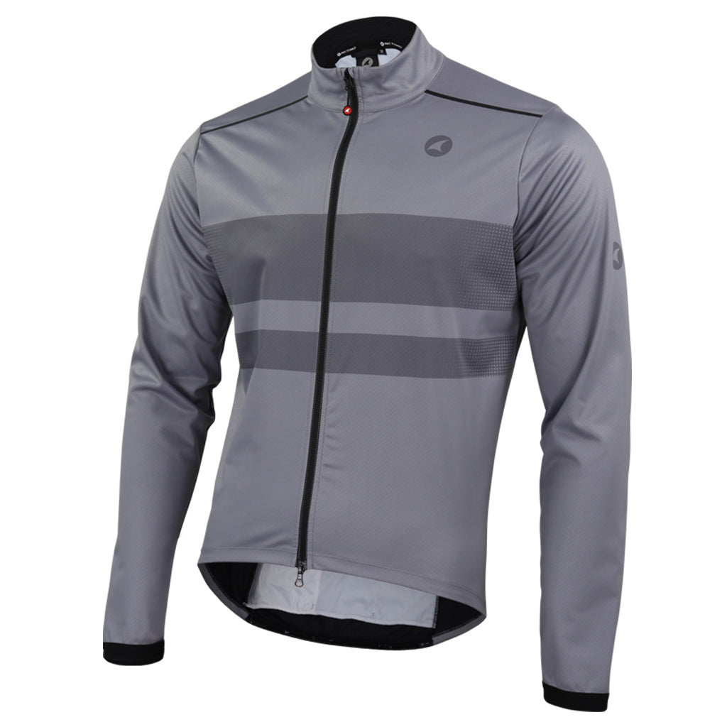 Mens Cycling Jacket for Cool Weather - Front View #color_fog-grey