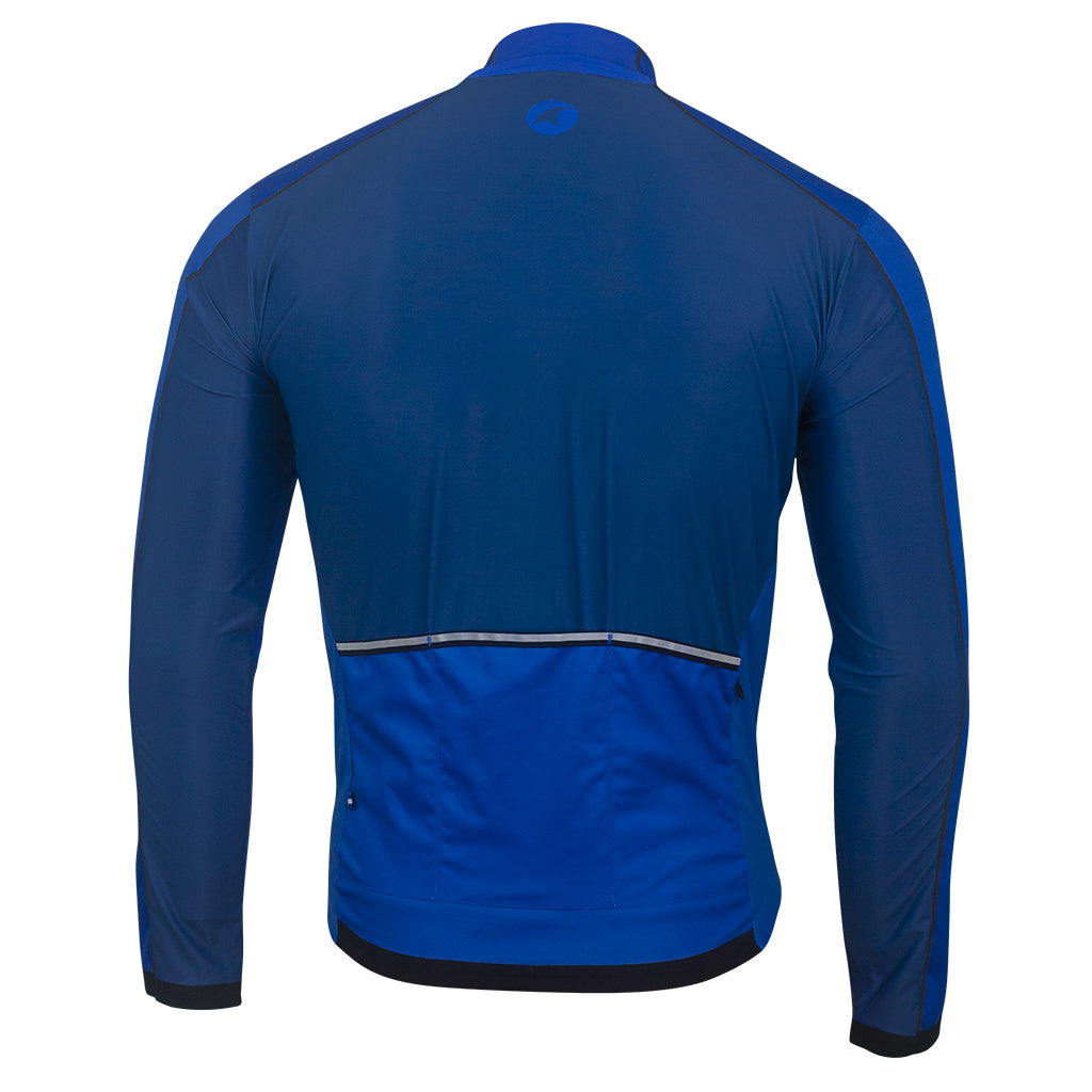 Mens Cycling Jacket for Cool Weather - Front View #color_blue
