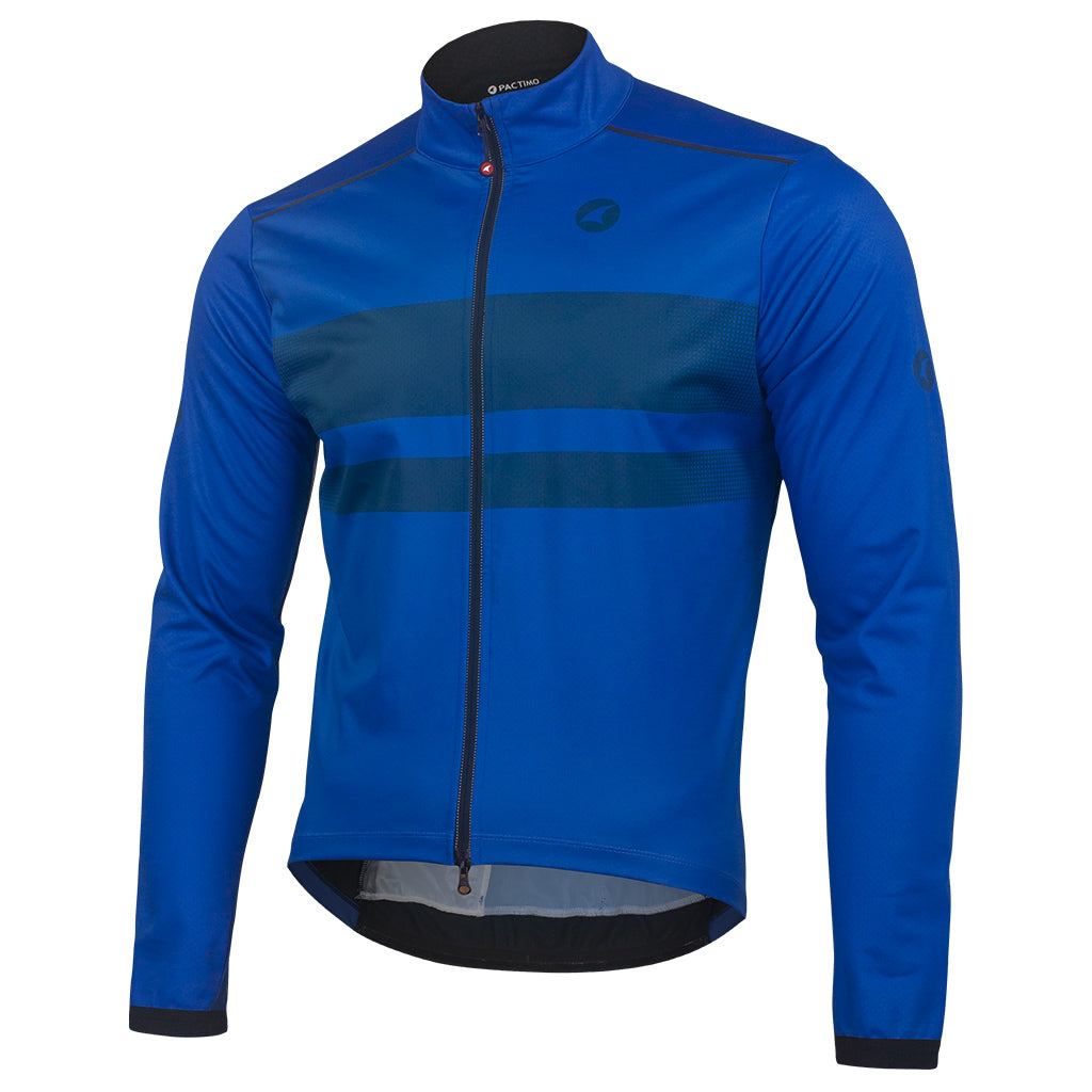 Mens Cycling Jacket for Cool Weather - Front View #color_blue