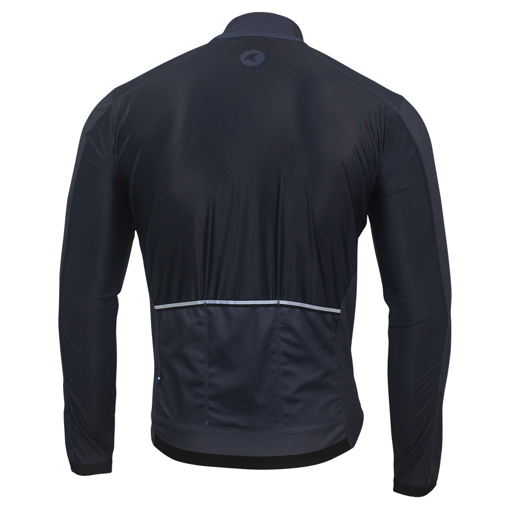 Mens Cycling Jacket for Cool Weather - Back View #color_black