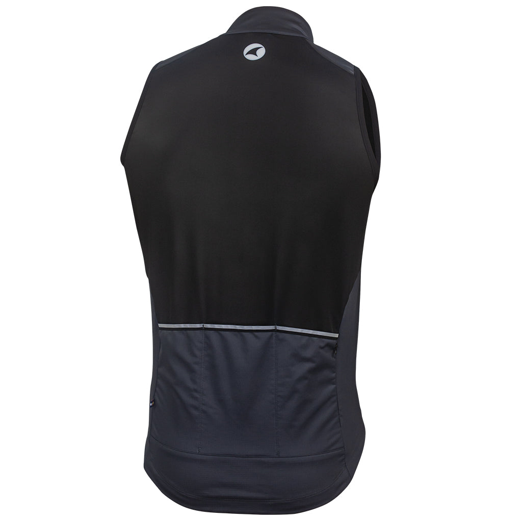 Men's Thermal Cycling Vest - Back View #color_black