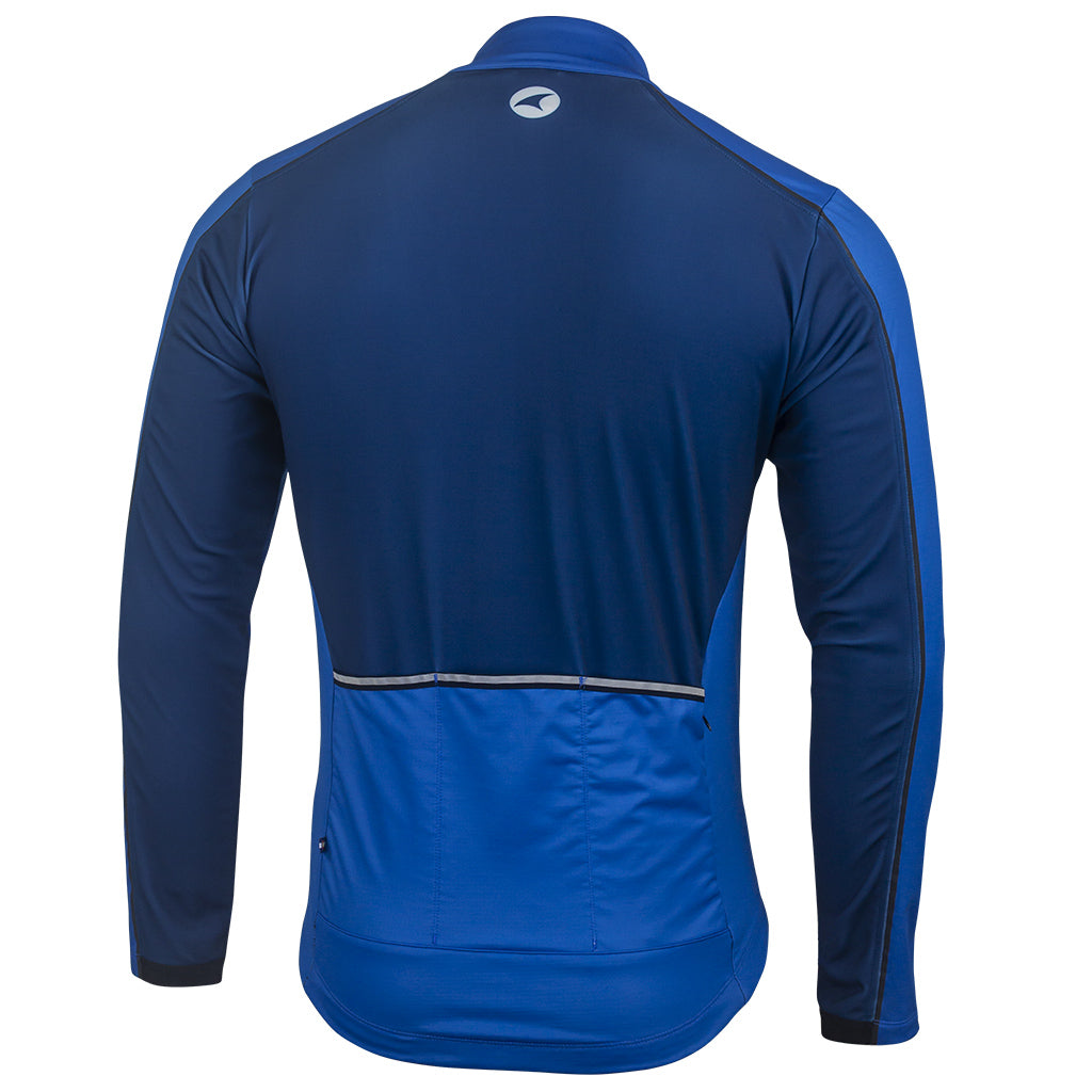 Men's Thermal Cycling Jacket - Back View #color_blue