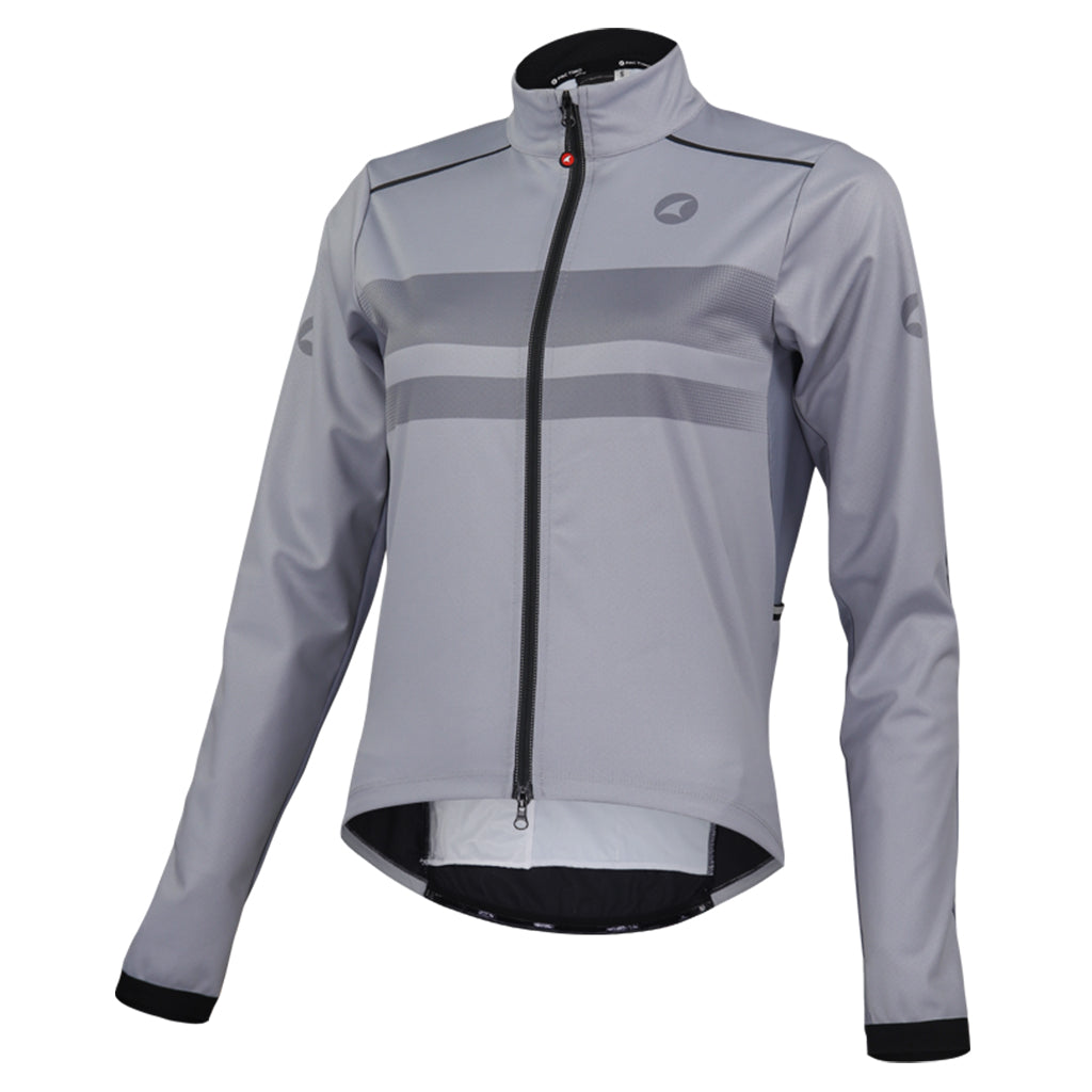 Womens Cycling Jacket for Cool Weather - Front View #color_fog-grey