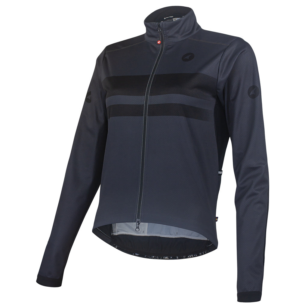 Womens Cycling Jacket for Cool Weather - Front View #color_black