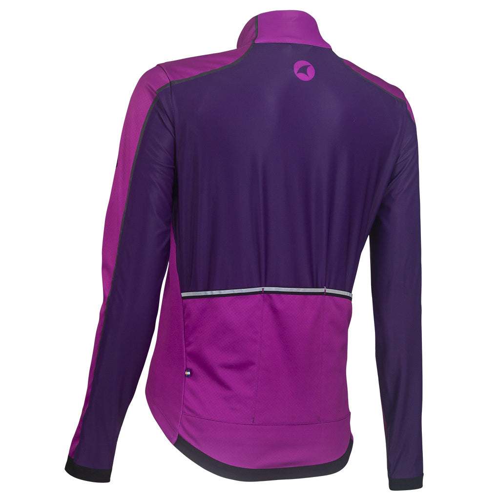 Womens Cycling Jacket for Cool Weather - Back View #color_purple