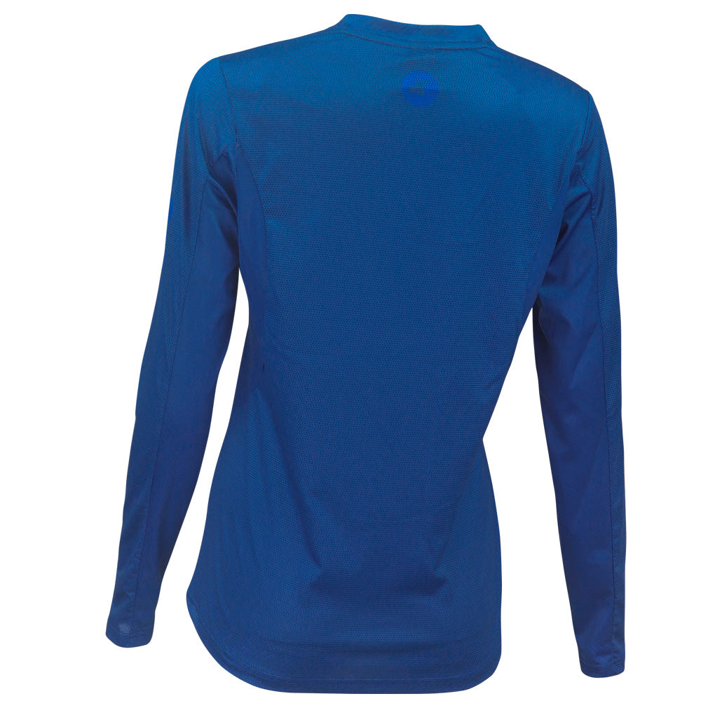 Women's Long Sleeve Mountain Bike Jersey - Back View #color_navy