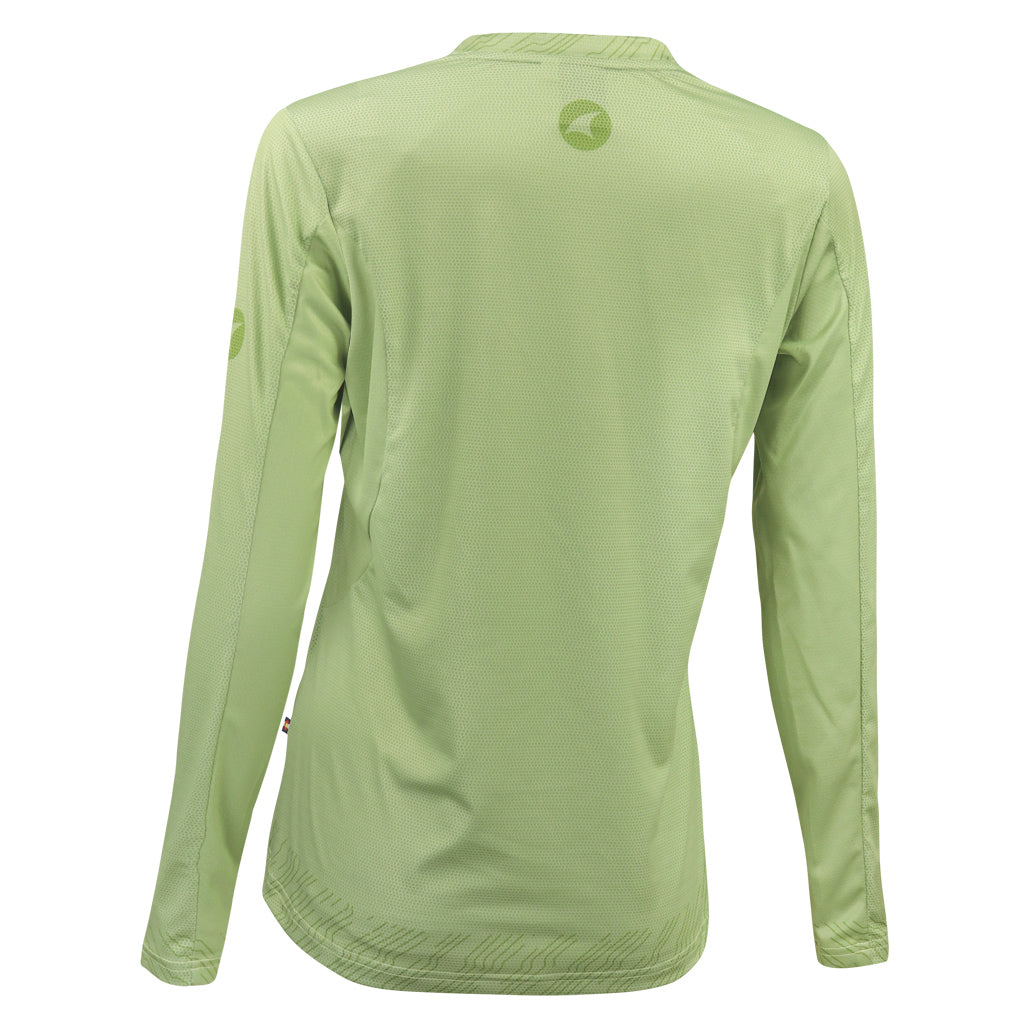 Women's Long Sleeve Mountain Bike Jersey - Back View #color_sage