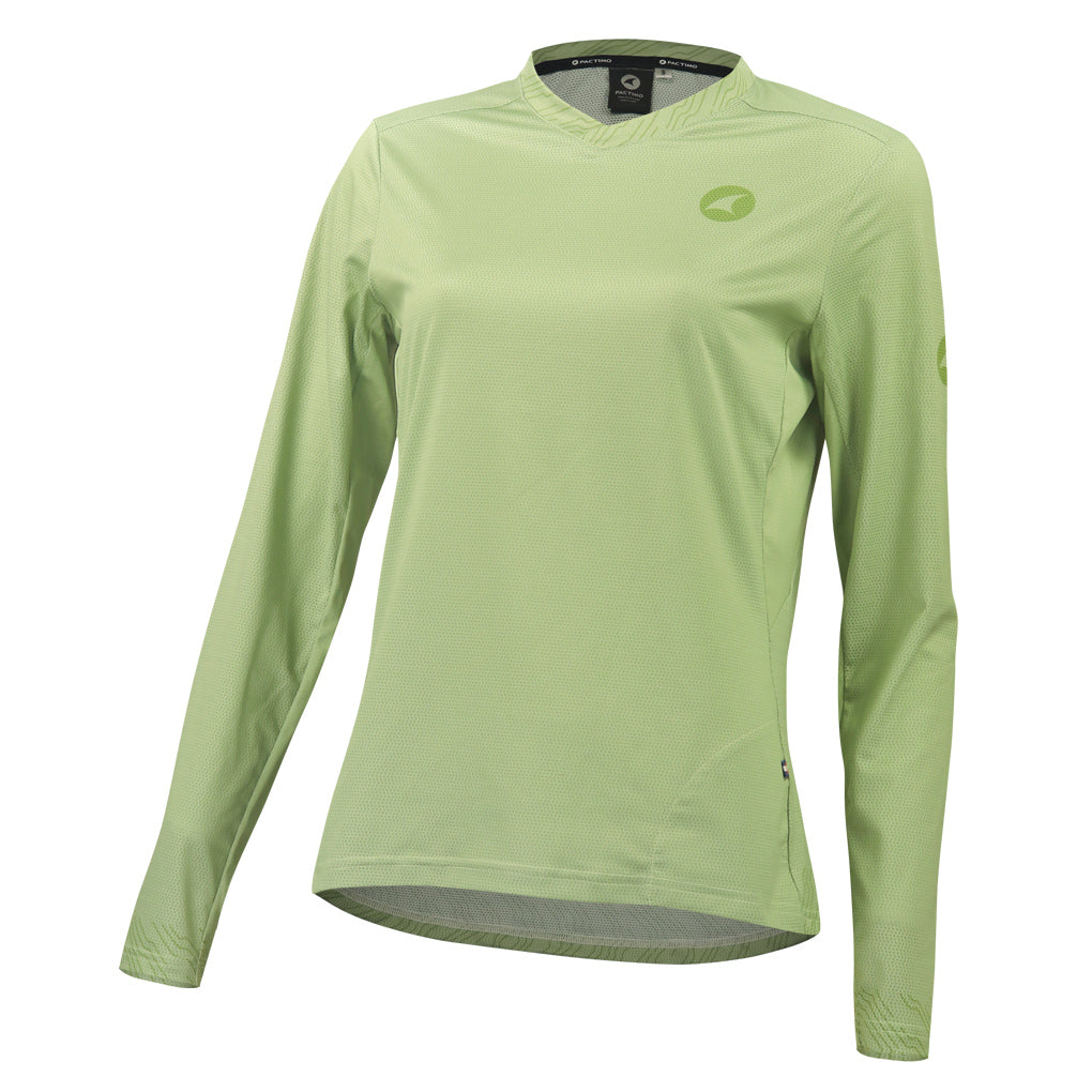 Women's Long Sleeve Mountain Bike Jersey - Front View #color_sage