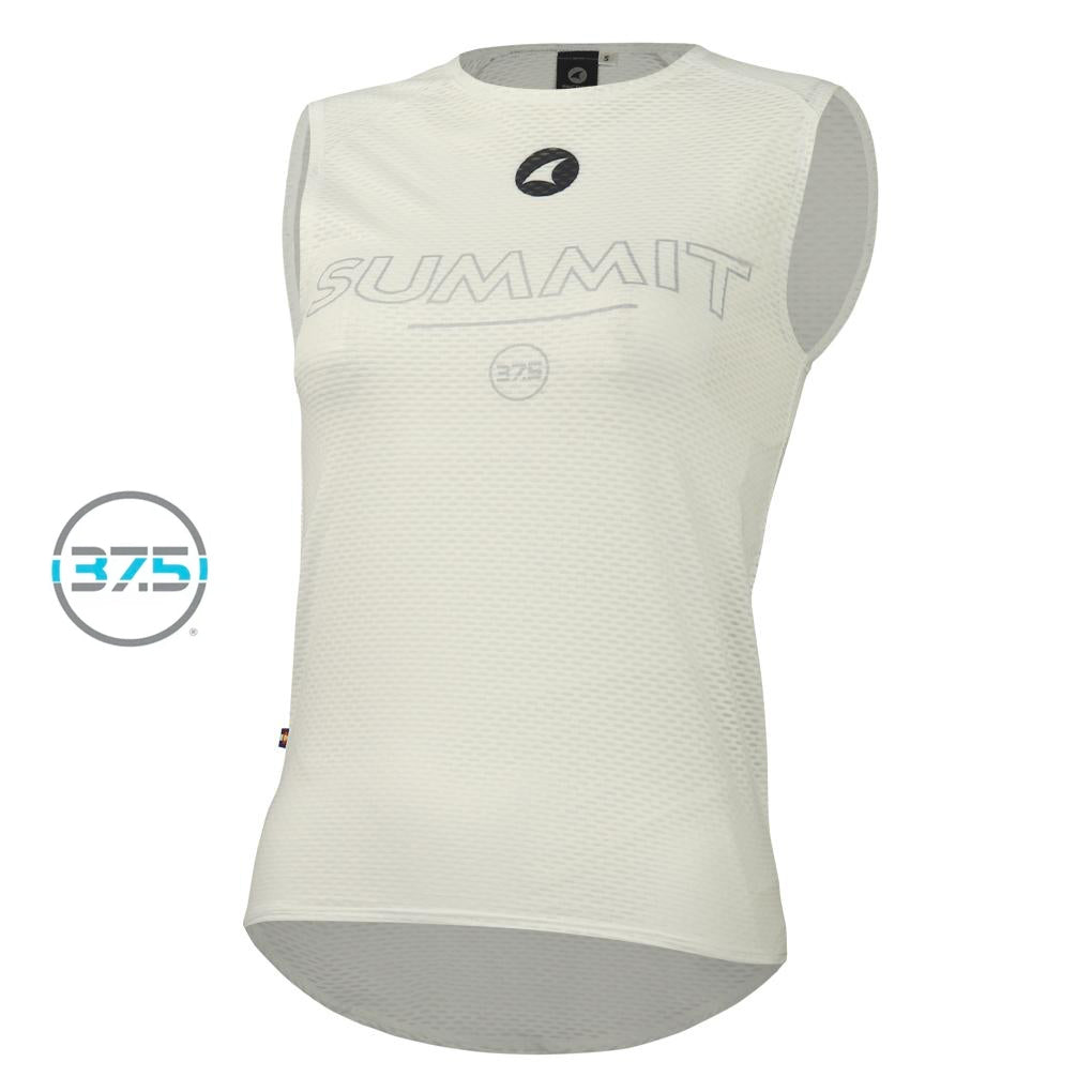 Women's Sleeveless Mesh Cycling Base Layer - Front View #color_white