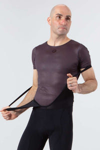 Men's Charcoal Mesh Cycling Base Layer - Front View
