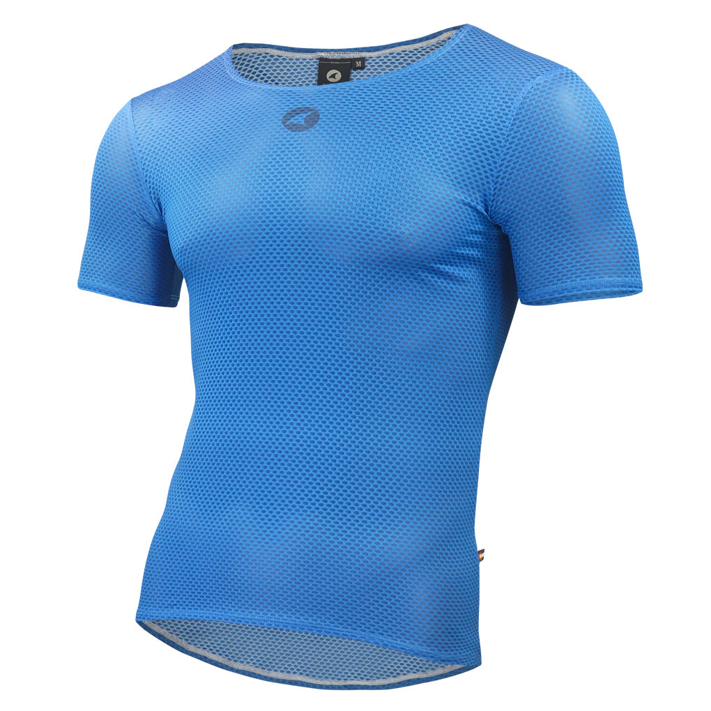 Men's Lightweight Short Sleeve Cycling Base Layer - Front View #color_blue