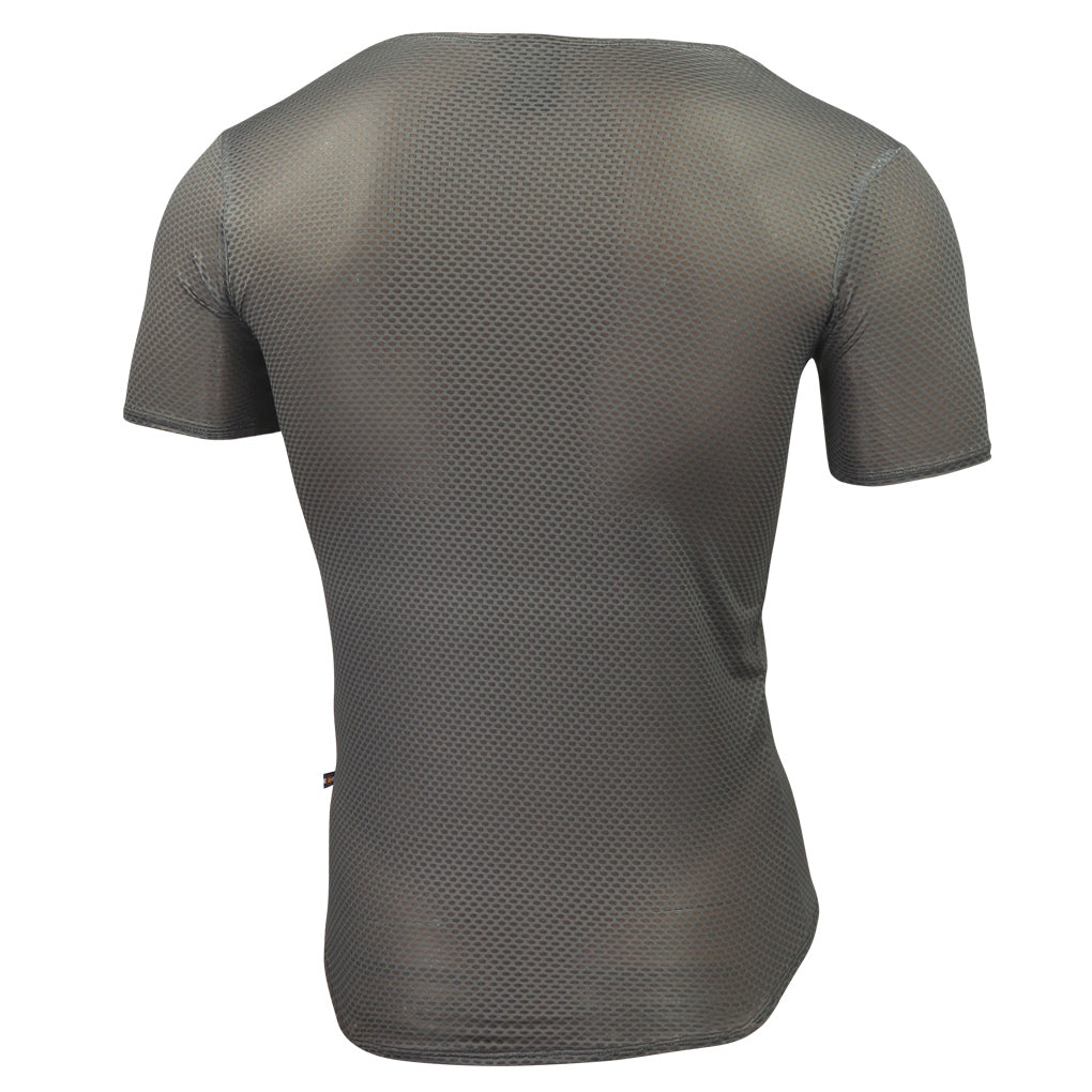 Men's Lightweight Short Sleeve Cycling Base Layer - Back View #color_charcoal