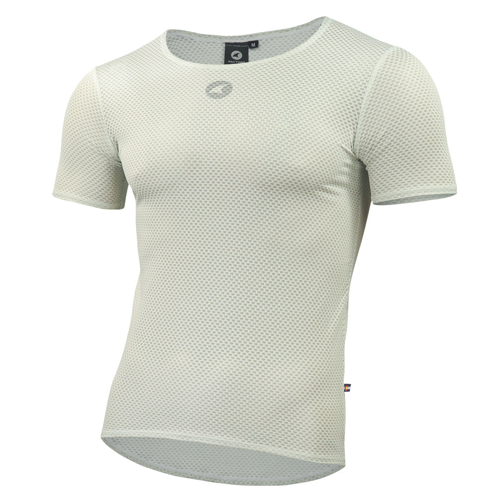 Men's Lightweight Short Sleeve Cycling Base Layer - Front View #color_dune