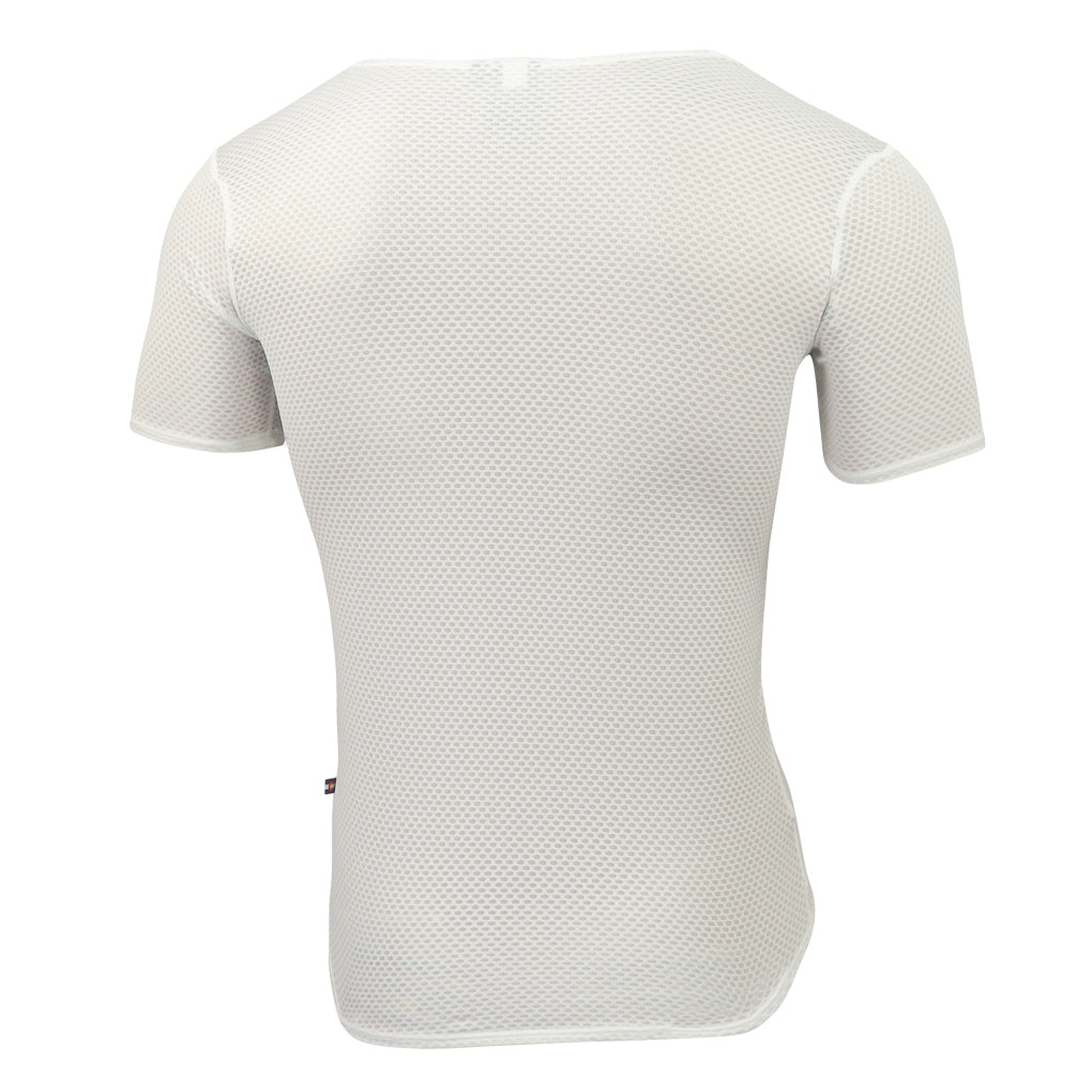 Men's Lightweight Short Sleeve Cycling Base Layer - Back View #color_white