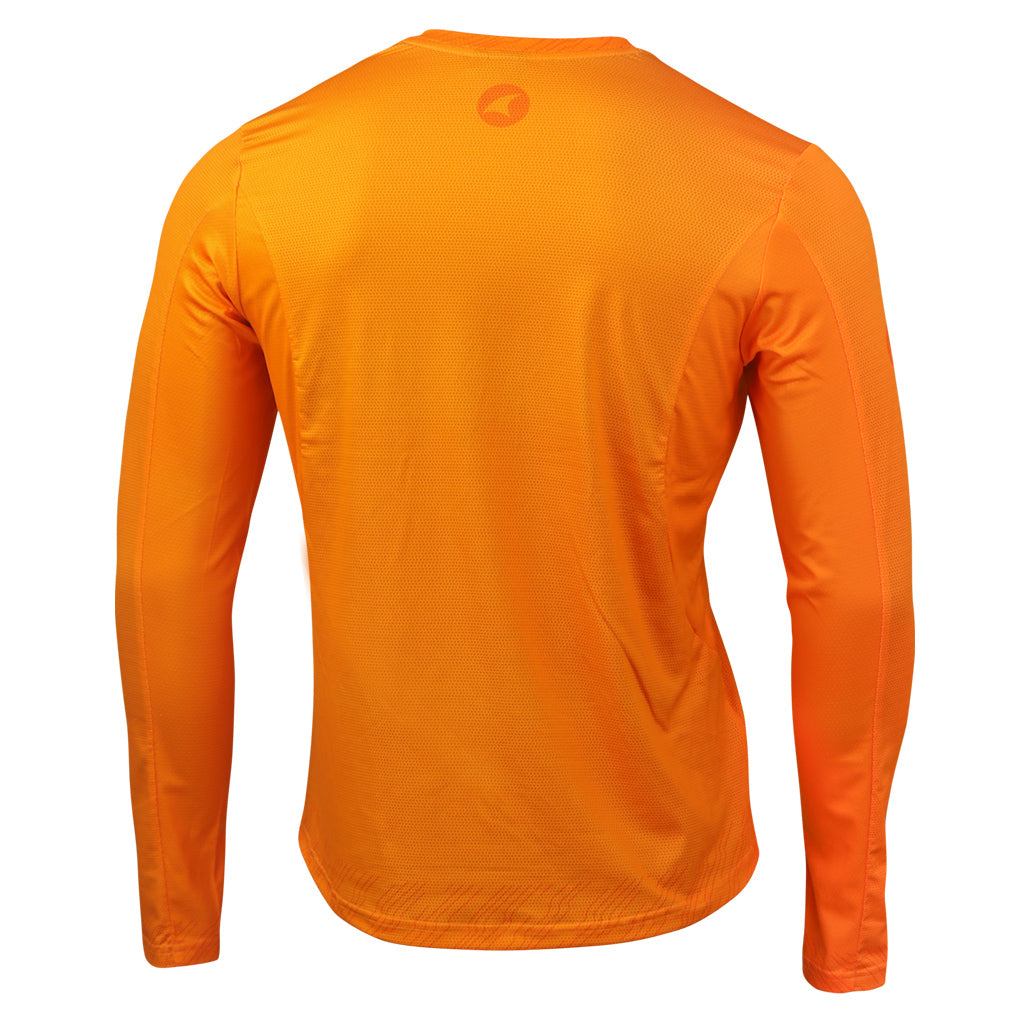 Men's Long Sleeve Mountain Bike Jerseys - Front View #color_bright-orange