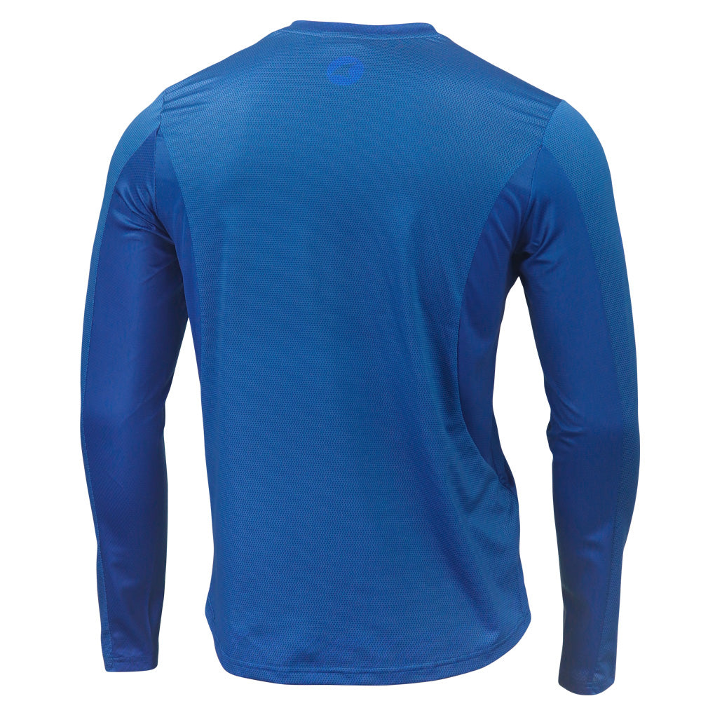 Men's Long Sleeve Mountain Bike Jerseys - Back View #color_navy