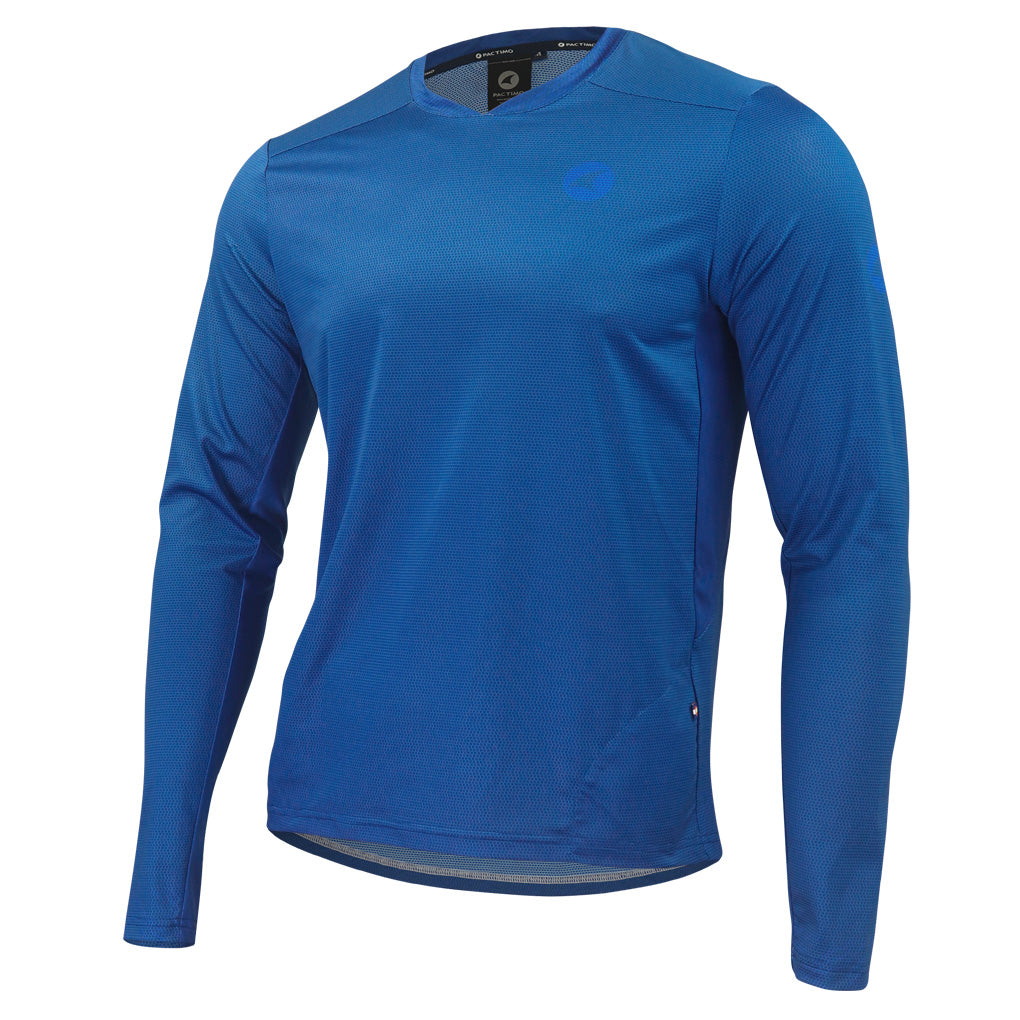 Men's Long Sleeve Mountain Bike Jerseys - Front View #color_navy