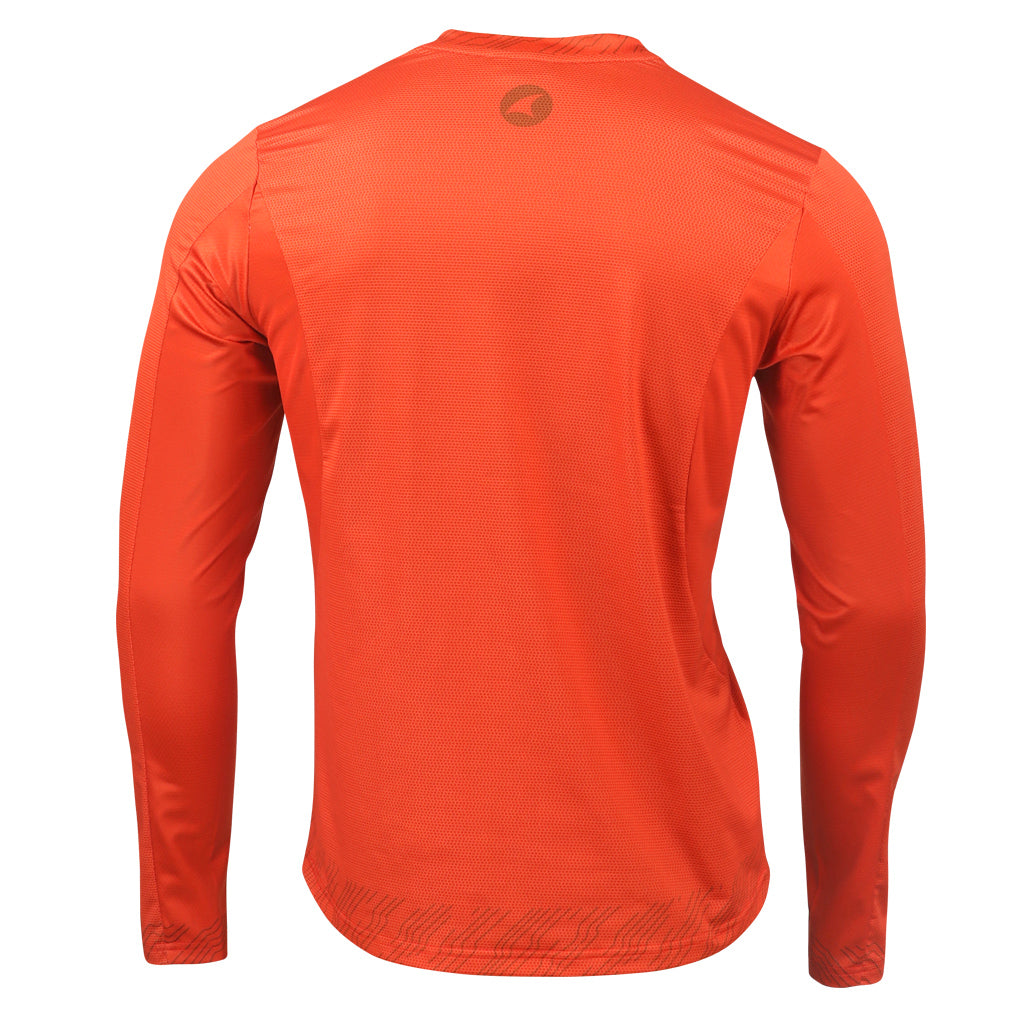 Men's Long Sleeve Mountain Bike Jerseys - Back View #color_garnet