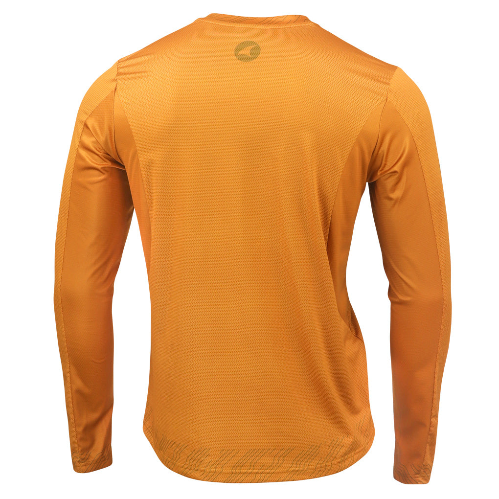 Men's Long Sleeve Mountain Bike Jerseys - Back View #color_rust