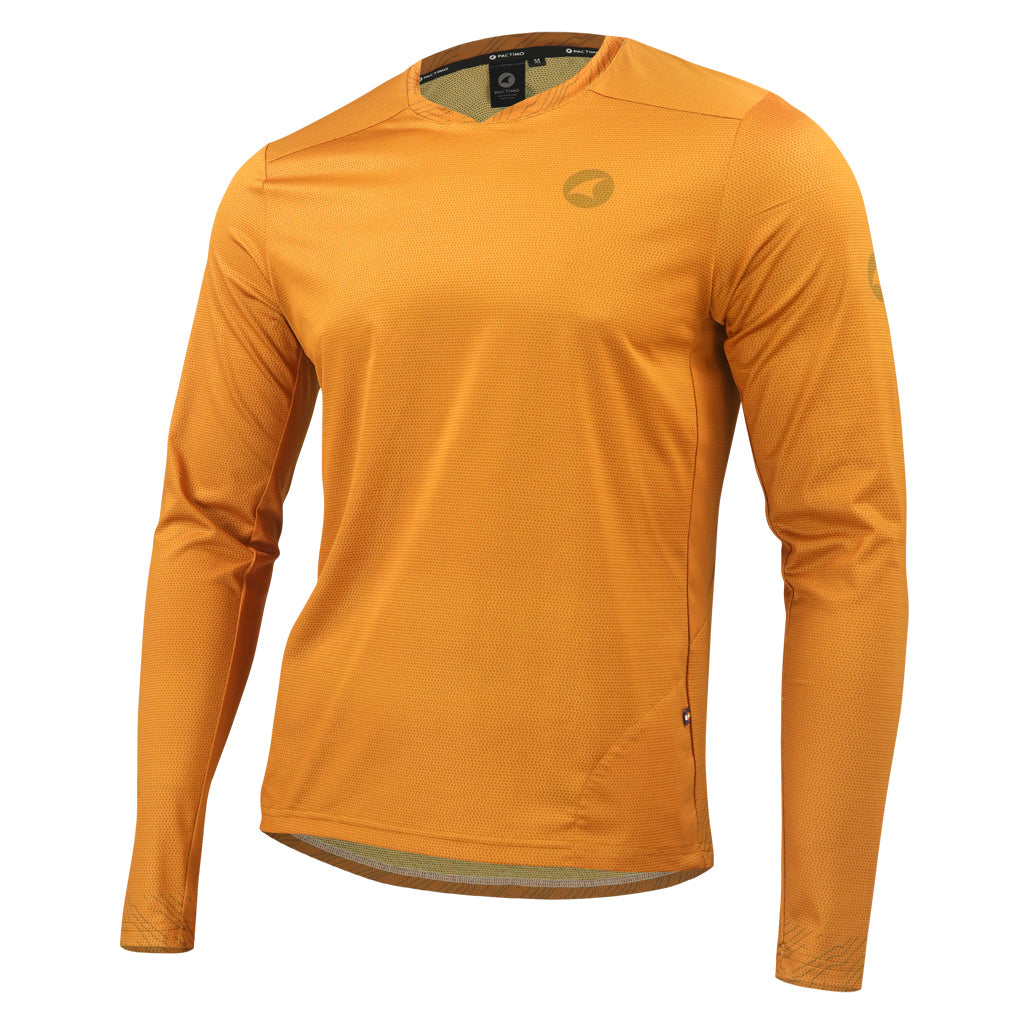 Men's Long Sleeve Mountain Bike Jerseys - Front View #color_rust
