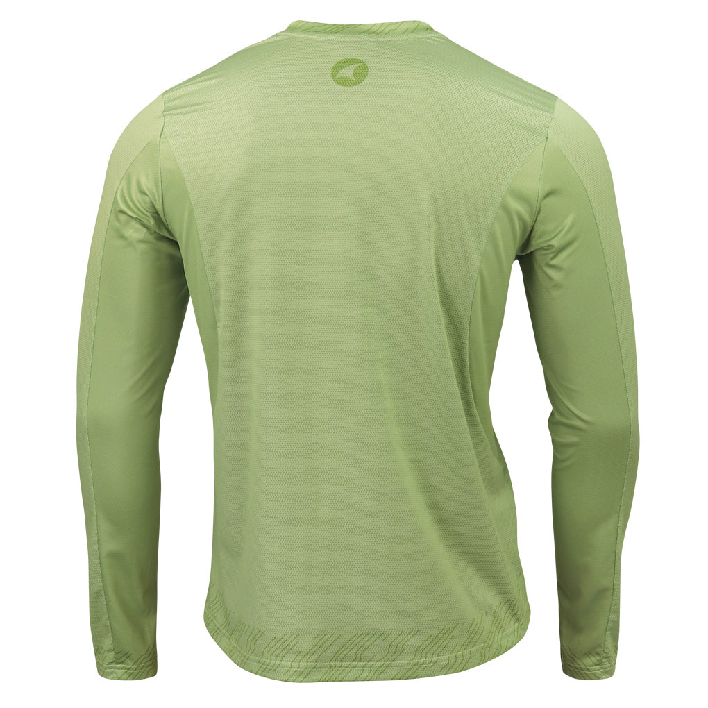 Men's Long Sleeve Mountain Bike Jerseys - Back View #color_sage
