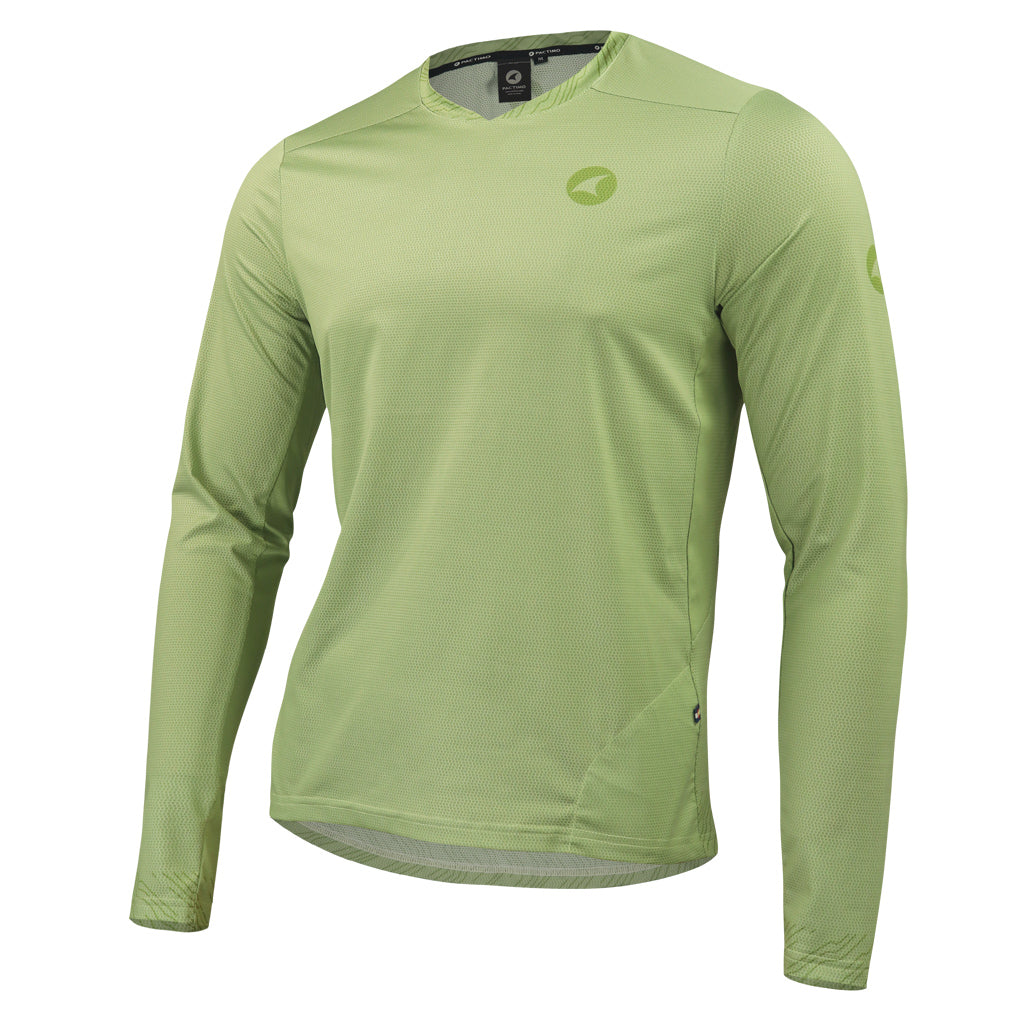 Men's Long Sleeve Mountain Bike Jerseys - Front View #color_sage
