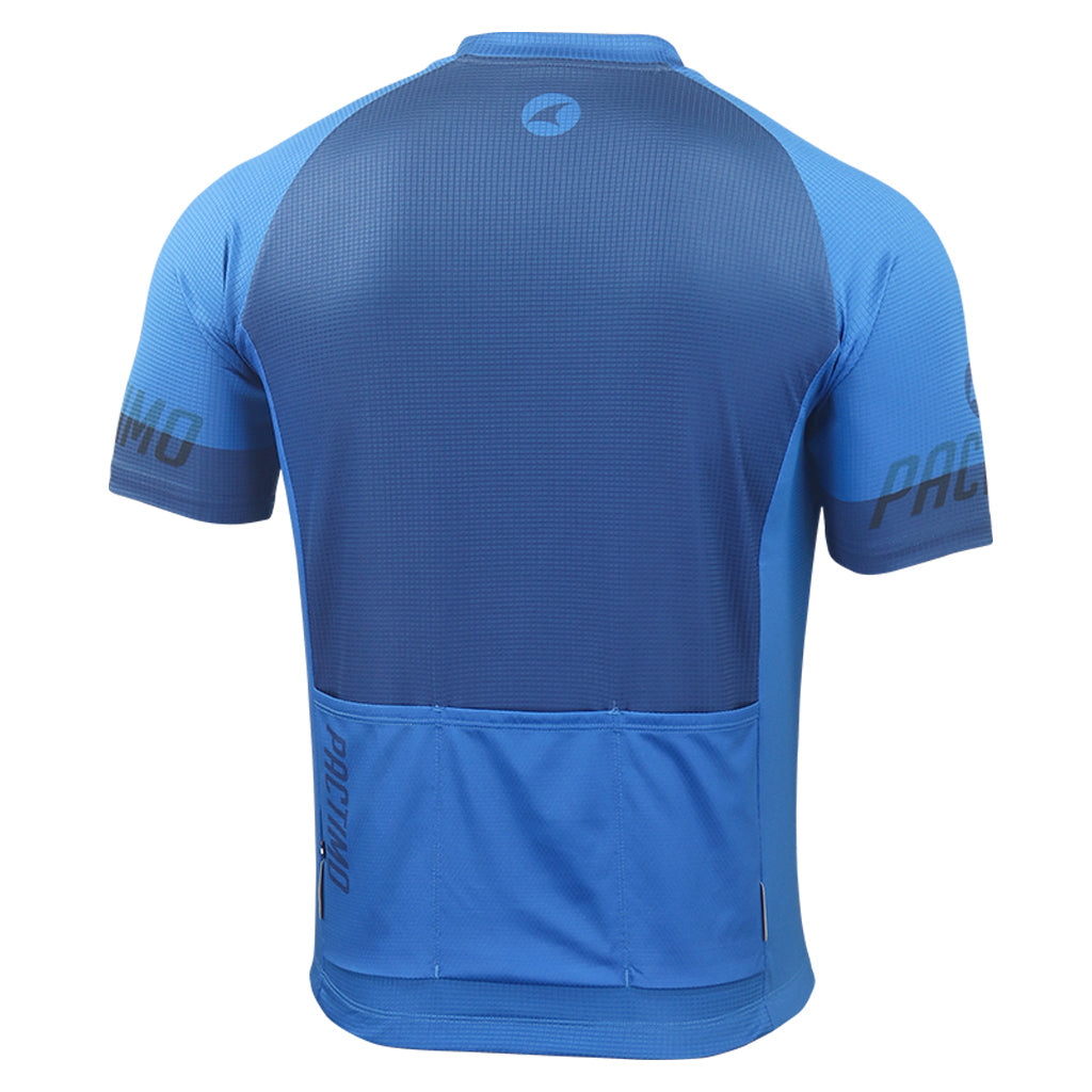 Loose Fit Cycling Jersey for Men Back View #color_blue