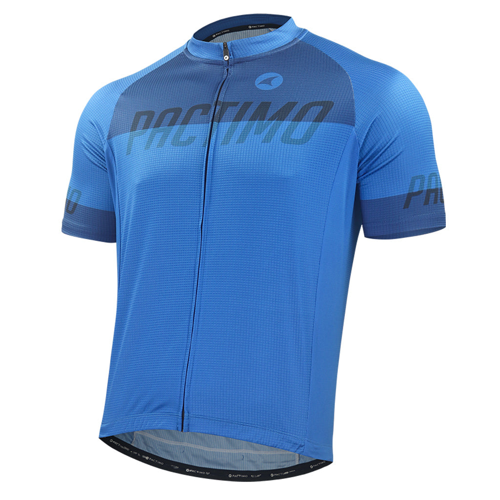 Loose Fit Cycling Jersey for Men Front View #color_blue
