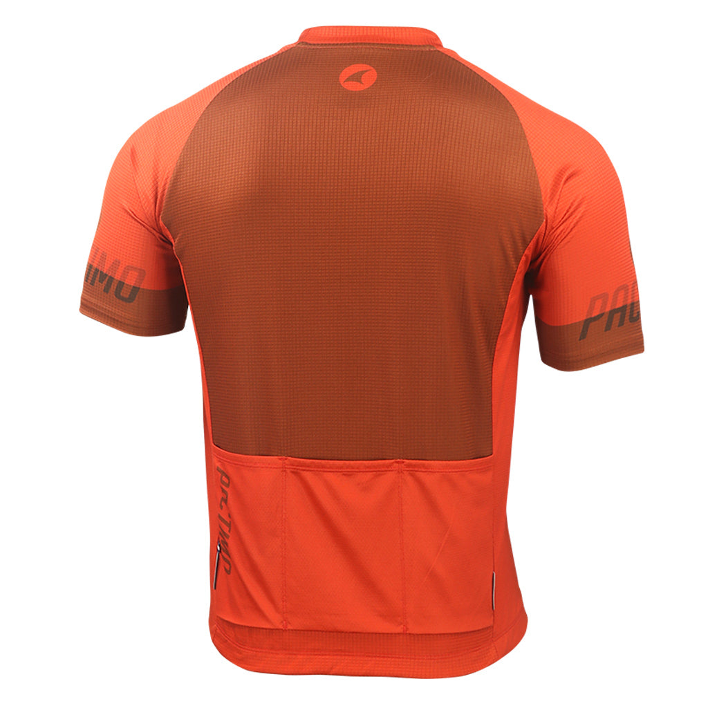 Loose Fit Cycling Jersey for Men Back View #color_garnet