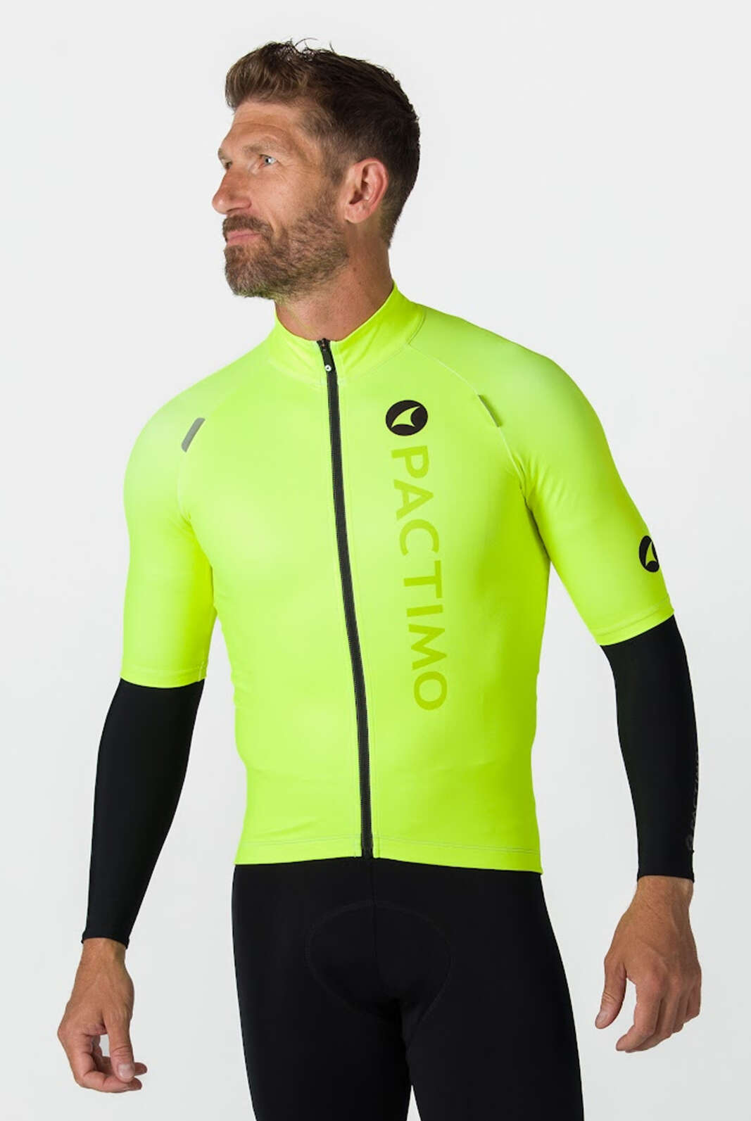 Men's High-Viz Water Resistant Cycling Jersey - Front View