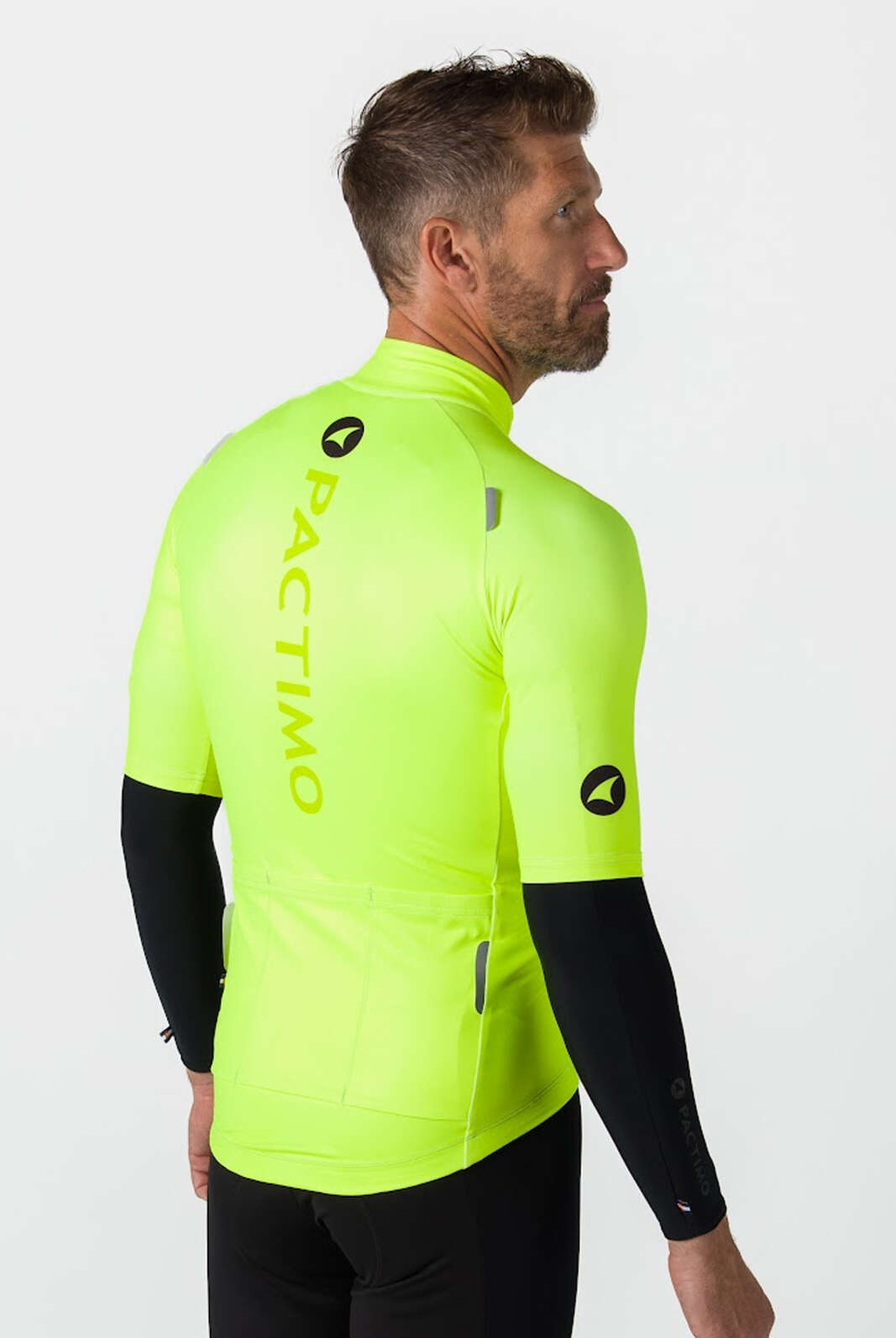 Men's High-Viz Water Resistant Cycling Jersey - Back View