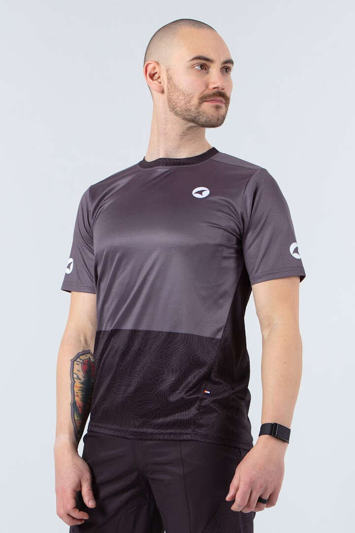 Charcoal MTB Jersey for Men - Apex Front View