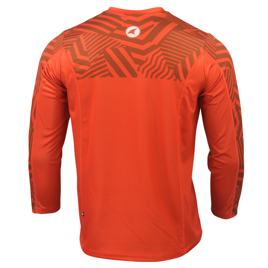 Mens Mountain Bike Jersey - Back View Terrain #color_garnet