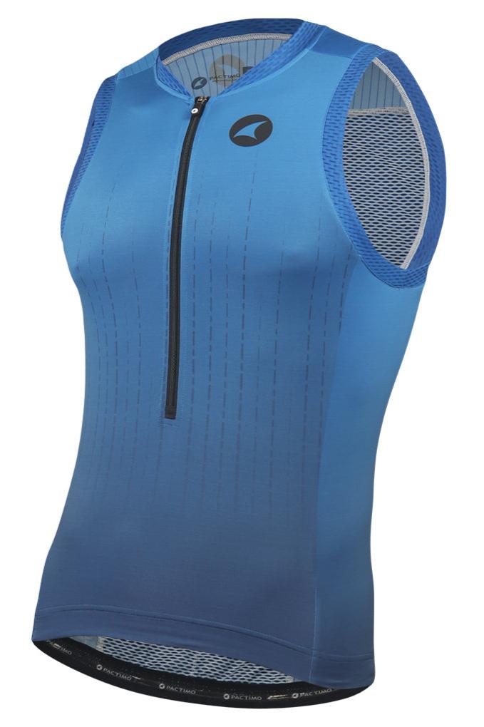 Sleeveless Triathlon Tops for Men - Front View  #color_blue