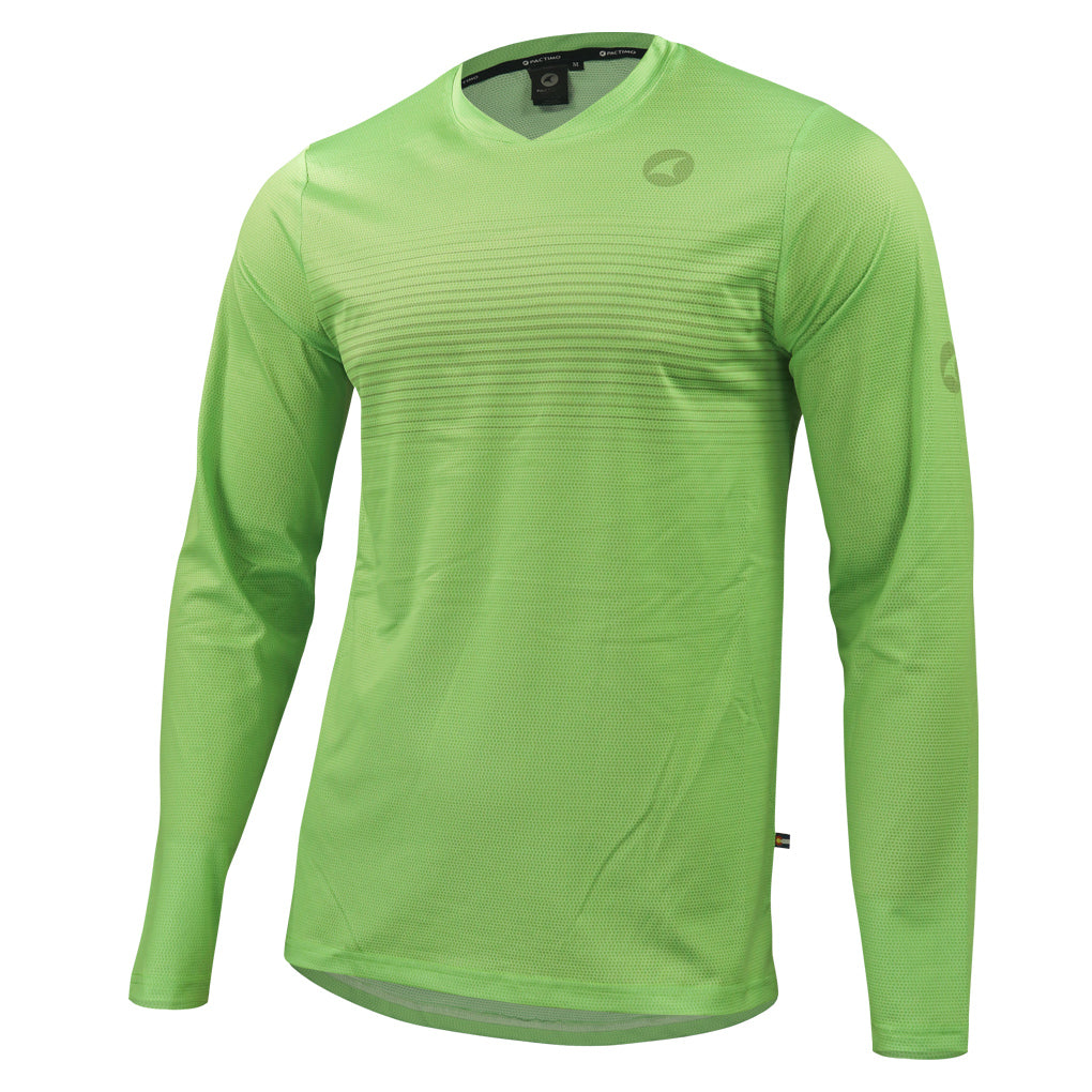 Men's Long Sleeve Running Shirt - Front View #color_washed-lime
