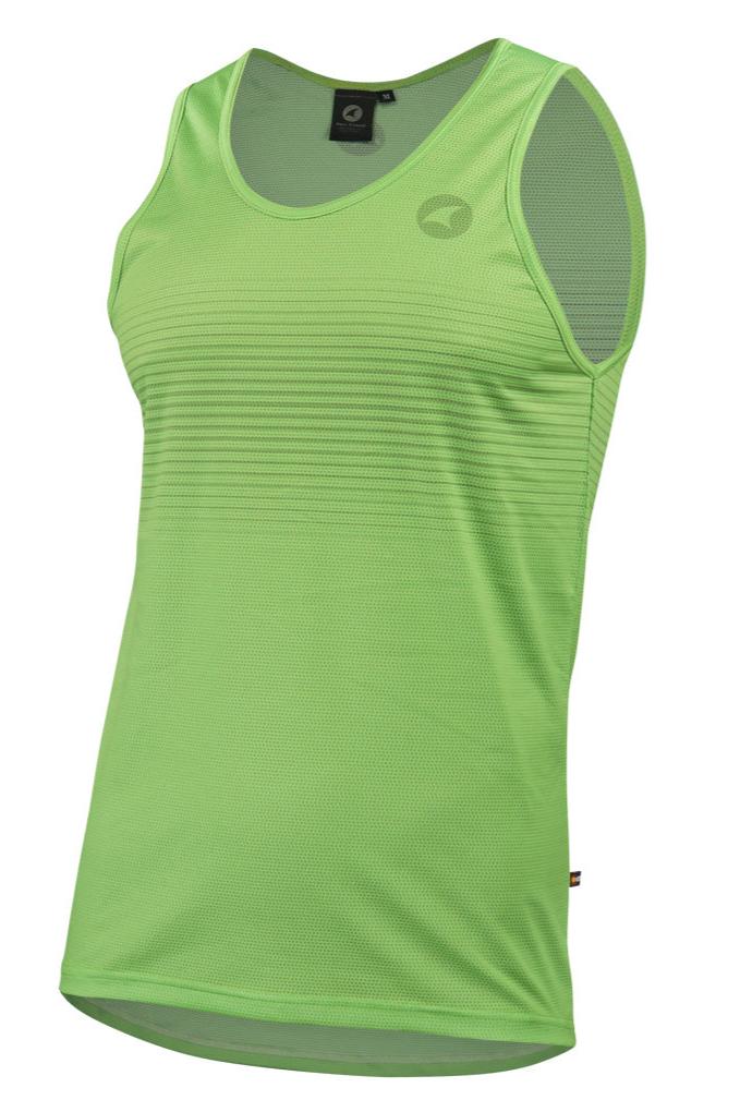 Men's Lime Green Running Singlet - Front View 